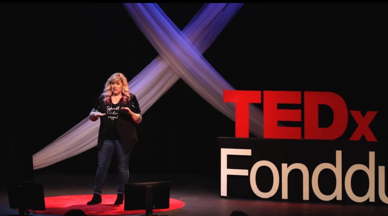 Wendy Babcock on the TEDx stage