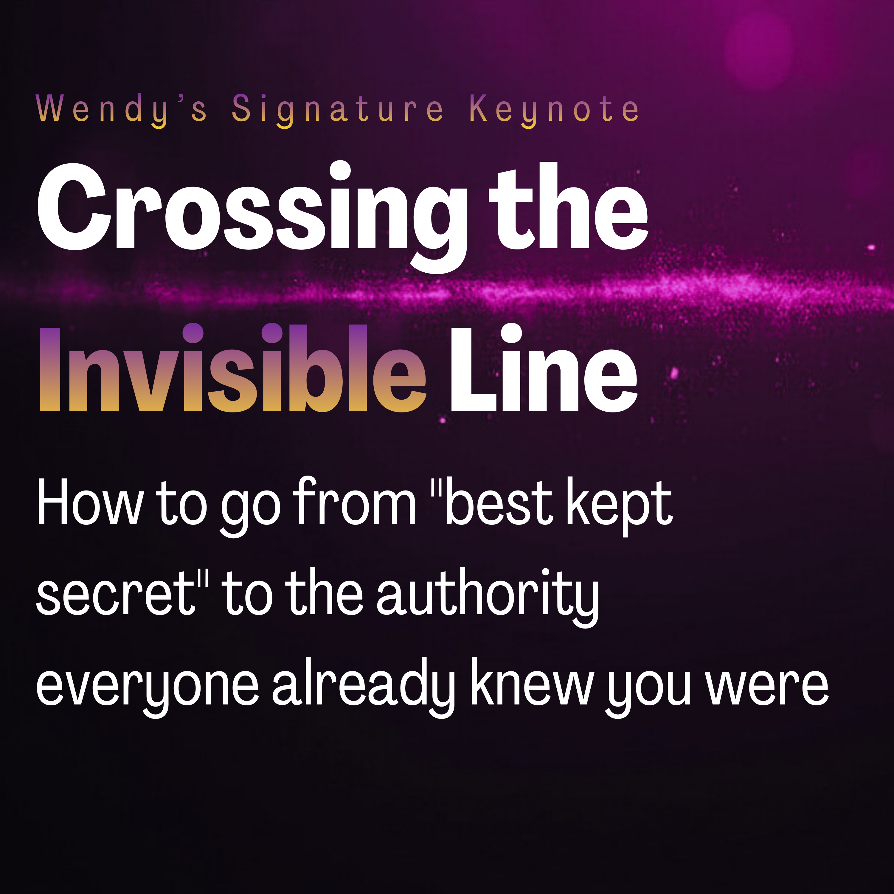 photo of text Crossing the Line Keynote title